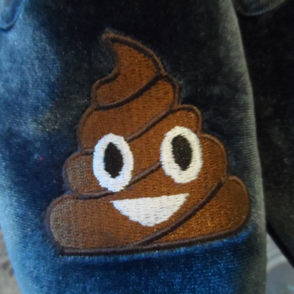 Del Loro Light Blue Velvet Poop Emoji Slip On Loafers Size 6.5M - Picture 5 of 14